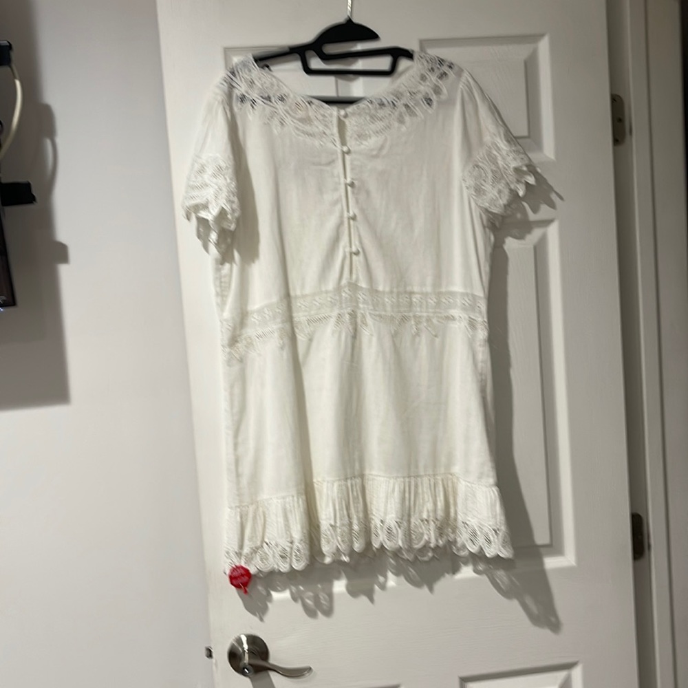 LoveShackFancy White Lace Mini Dress